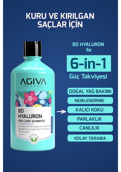 8d Hyaluron Kuru Ve Kırılgan Saçlar İçin Nemlendirici Saç Bakım Şampuanı-vegan
