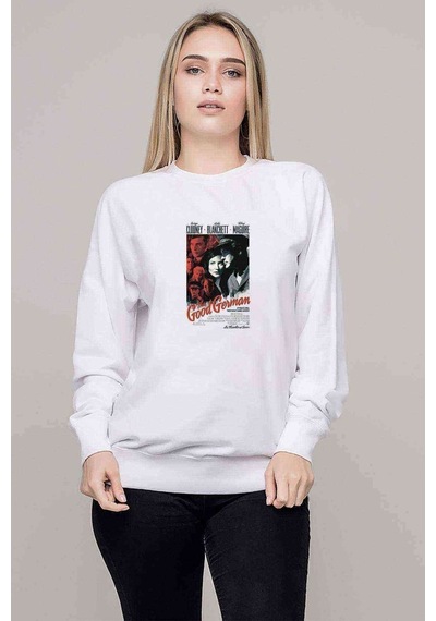 Movieposter Baskılı Beyaz Kadın Sweatshirt