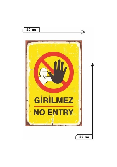 Girilmez No Entry Retro Vintage Ahşap Mdf Tablo