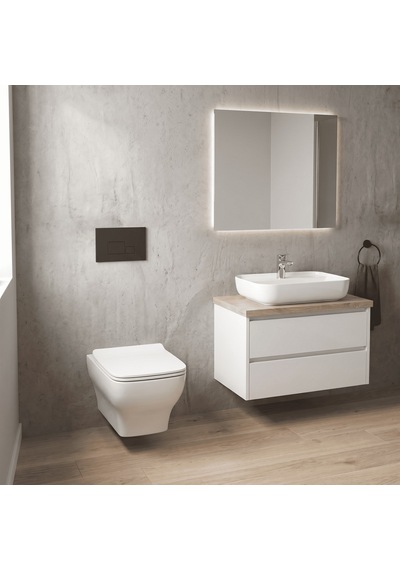 Dura Bagno Petra Kare Asma Klozet Rimless 54 Cm Yavaş Kapanır Kapak Dahil Beyaz Dbo.36.01.03.01