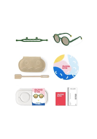 Olivio&co Classic Round Toddler Güneş Gözlüğü - Cactus Green Çok Renkli