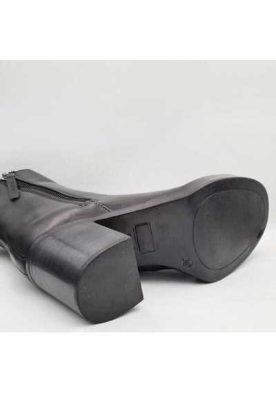 Greyder 35292 5k Siyah Hakiki Deri Kalın Topuklu 7cm Kadın Ankle Bot Siyah