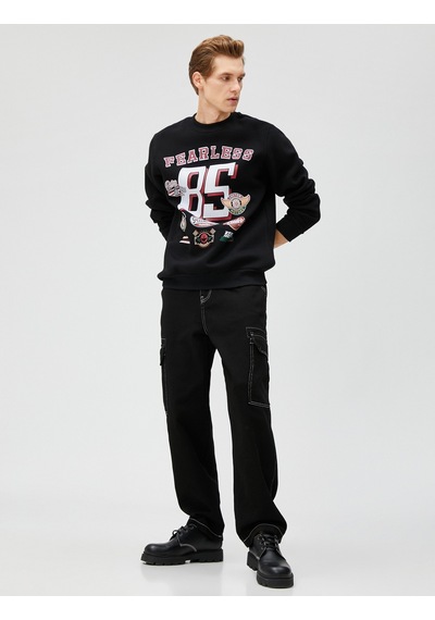 Koton Motosiklet Baskılı Sweatshirt Uzun Kollu Bisiklet Yaka Siyah 3sam70168mk Siyah Koton Motosiklet Baskılı Sweatshirt Uzun Kollu Bisiklet Yaka Siyah 3sam70168mk Siyah