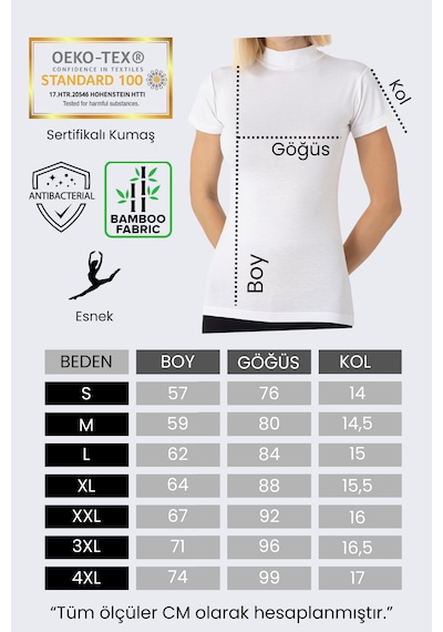 Nt Underwear Kadın Bambu Balıkçı Yaka Yarım Kol Body - T-shirt Hafif, Rahat Ve Şık Bej