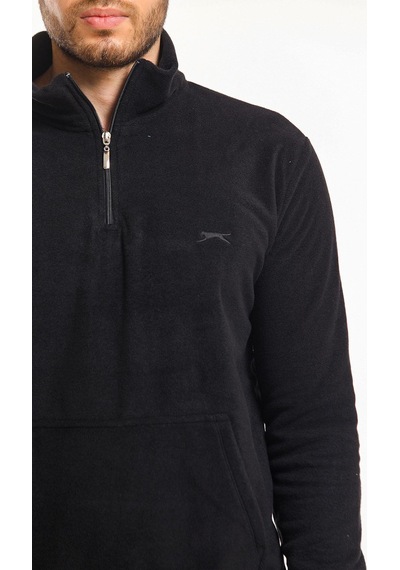 Slazenger Solid Erkek Sweatshirt Siyah