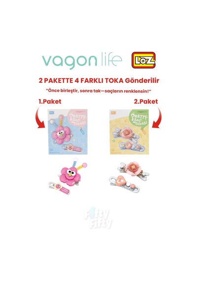 4'lü Saç Toka Seti Önce Birleştir,sonra Tak 2 Paket 4 Adet Gönderilir Yapı Toka Seti Ff 7113-7123