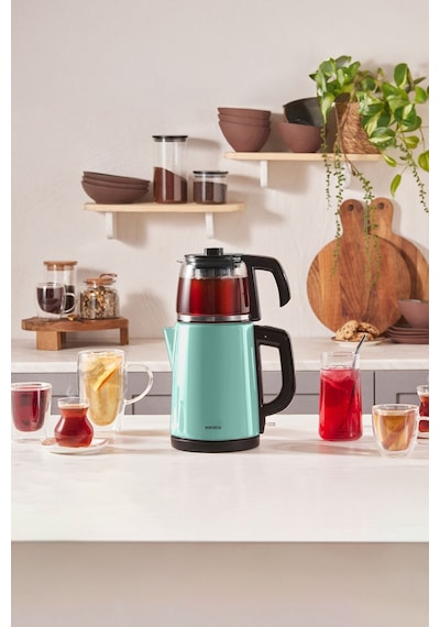 Karaca Tea Glass 2 in 1  Çelik Çay Makinesi ve Kettle