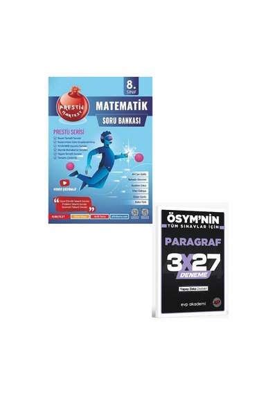 Nartest 2027 8. Sınıf Prestij Matematik Soru Bankası+ Evp Akademi Paragraf