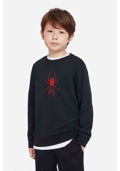 Tshirthane Red Spider Kırmızı Örümcek Baskılı Unisex Çocuk Siyah Sweatshirt (528553024) Siyah