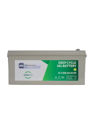 Agromot 12 V 200 Ah Jel Akü Deep Cycle Nano Carbon Agm Battery