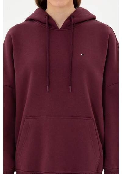 U.S. Polo Assn. Kadın Bordo Şardonlu Kapüşonlu Sweatshırt 50313567-VR177