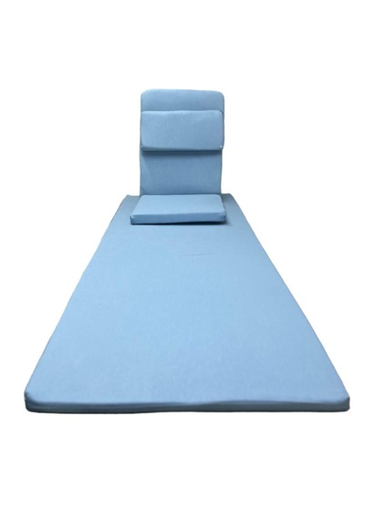 Backjack Meditasyon Sandalyesi Destekli Yer Minderi + 60x180 Kumaş Mat - Backjack 3xl Mat+backjack İkili Set Mavi