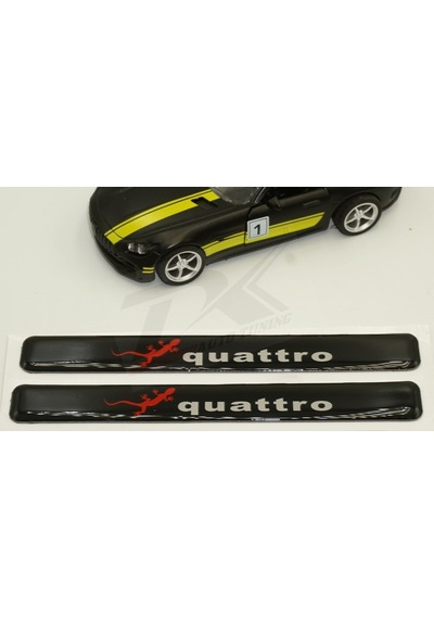 Audi Quattro Gecko Logo 3M 3D Damla Silikon Torpido Ayna Çamurluk