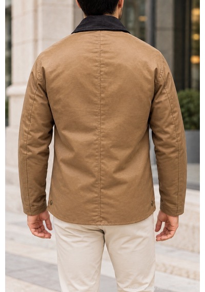 Polo State Kadife Yakalı Çıtçıt Ve Fermuar Kapamalı 4 Cepli Erkek Ceket - Camel Polo State Kadife Yakalı Çıtçıt Ve Fermuar Kapamalı 4 Cepli Erkek Ceket - Camel