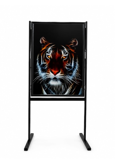 B2 50x70 Cm Siyah Yüksek Alüminyum Tek Taraflı Mobil Kaldırım Reklam Poster Pano