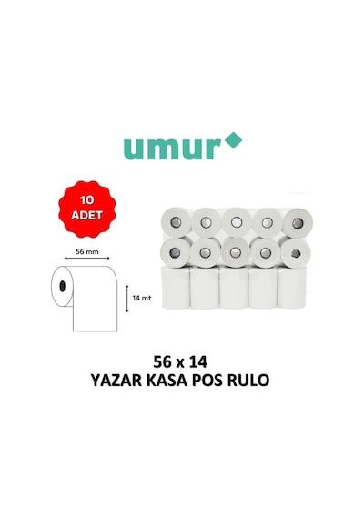 Yazar Kasa Pos Rulosu 56mm X 14mt - 10 Adet
