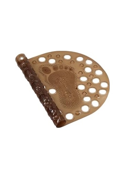 Premium Serisi Banyo - Küvet İçi Kaydırmaz Vantuzlu Ayak Desenli Paspas 66,5 X 36,5 Cm, Kahve Genel