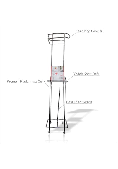 Küf Pas Iz Yapmaz Paslanmaz Krom Çelik Tel Rulo Wc Kağıt Havluluk Gümüş