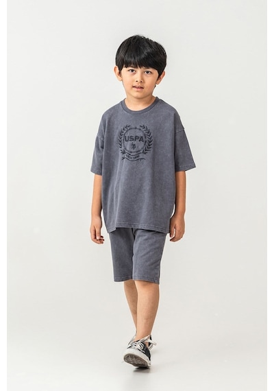U.S. Polo Assn. Erkek Çocuk Bermuda 2'li Takım Füme-2531