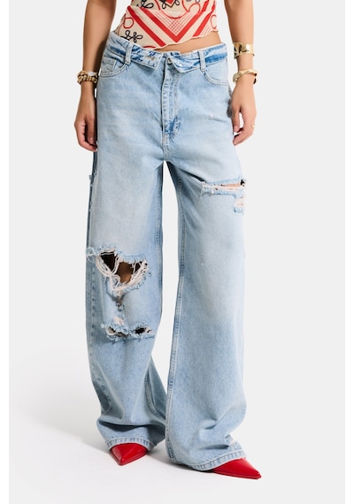 Itsbasic Kadın Kot Rengi 4s6-32 Straight Fit Kemer Detaylı Özel Tasarım Denim Jean