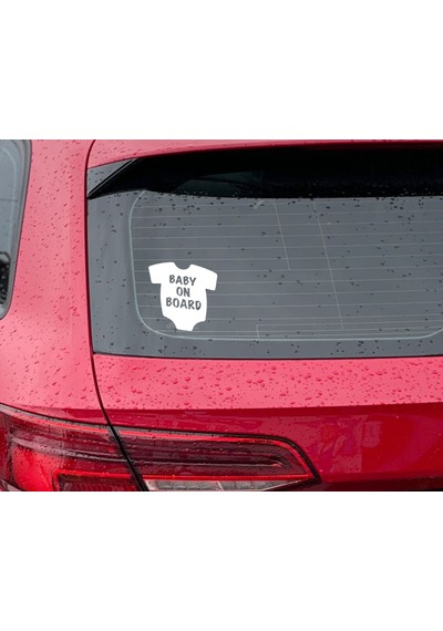 Bk Home Baby On Board Tasarımlı Beyaz Araç Sticker-4