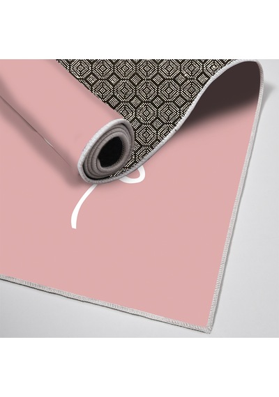 Dijital Kaymaz Yıkanabilir Mutfak Banyo Salon Paspas Halısı Trend Modern Al4012 Pembe
