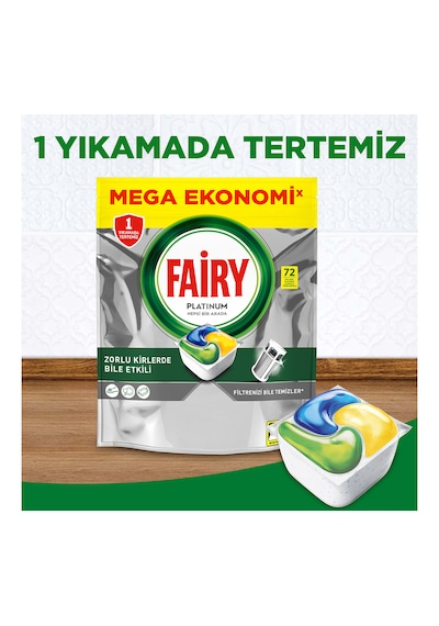Fairy Platinum Limon Kokulu Bulaşık Makinesi Deterjanı 72 Tablet
