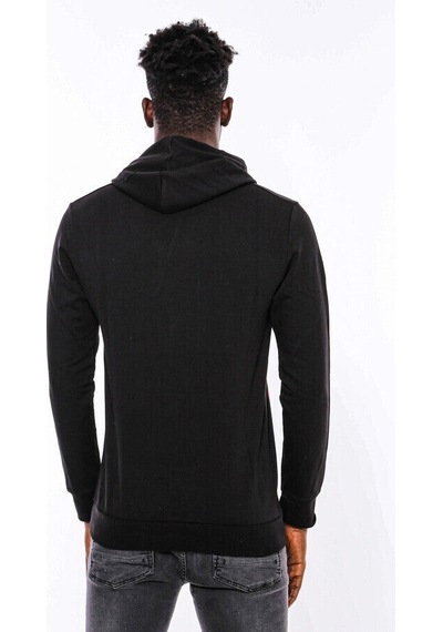 Wessi Siyah Kapşonlu Baskılı Sweatshirt Siyah