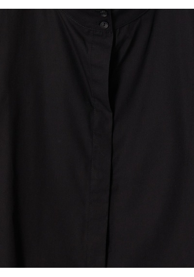 Lcw Vision Siyah Hakim Yaka Oversize Kadın Gömlek