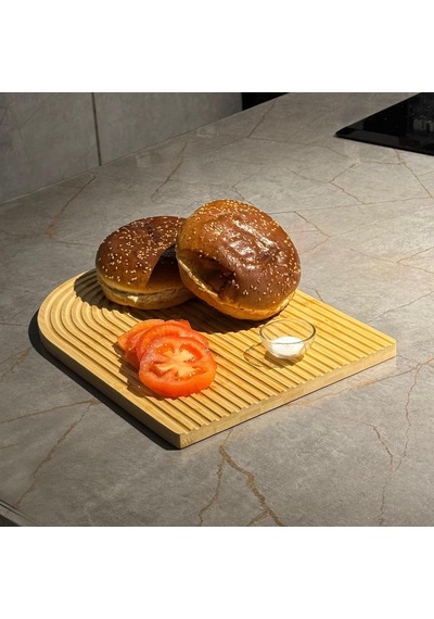 Dekoratif Oval Kesme Ve Sunum Tahtası, Bambu, 32.5 X 24.5 Cm, Doğal Çok Renkli