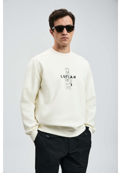 Lufian Simba Kırık Beyaz Erkek Sweatshirt 112030175 Kırık Beyaz