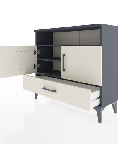 Arges Şifonyer 3 Raflı Tek Çekmeceli 2 Kapaklı 88x30x80 Antrasit-aytaşı Antrasit Arges Şifonyer 3 Raflı Tek Çekmeceli 2 Kapaklı 88x30x80 Antrasit-aytaşı Antrasit