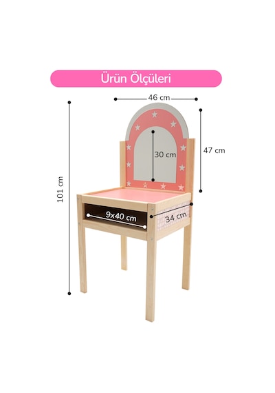 Ahşap Çocuklar İçin Makyaj Masası