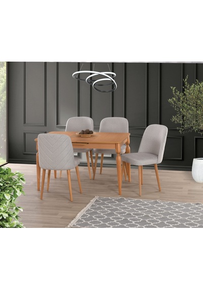 Kayın Kaplama 80 160+30 Eliz Açılır Masa Açık Kahverengi
