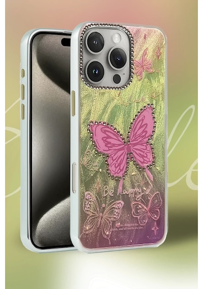 Apple iPhone Uyumlu,  15 Pro Max Kılıf Blade Aynalı Desenli Kapak - Desen 8