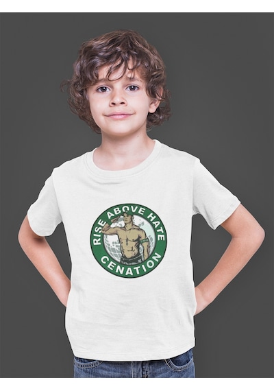 Bumeta John Cena Never Give Up Cenation American Güreşi Çocuk Tişört T-shirt Beyaz