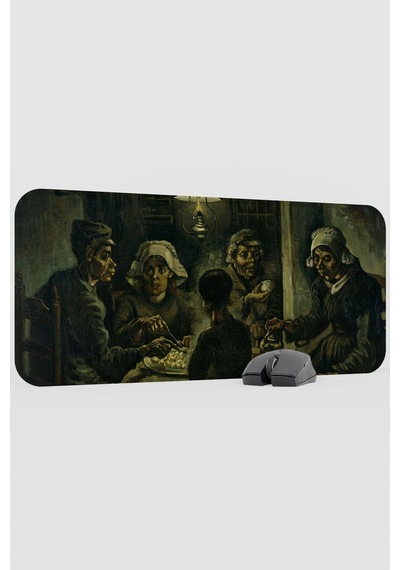 Van Gogh Patates Yiyenler Tablo V1 70x30 Xl Gaming Kauçuk Kaymaz Taban Mouse Pad Fare Altlığı