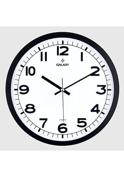 Galaxy Duvar Saati, Siyah Sessiz Akar Makine, Mineral Cam, Abs Çerçeve, 286mm Çap, Ofis Ve Ev İçin Açık