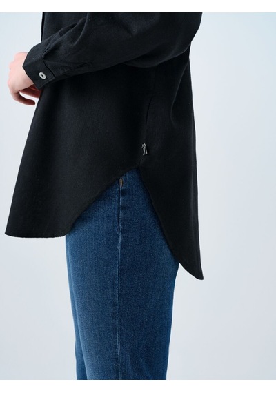 LOFT Loose Fit Kadın Gömlek U.kol Lf2038437 Q1.v1 Siyah