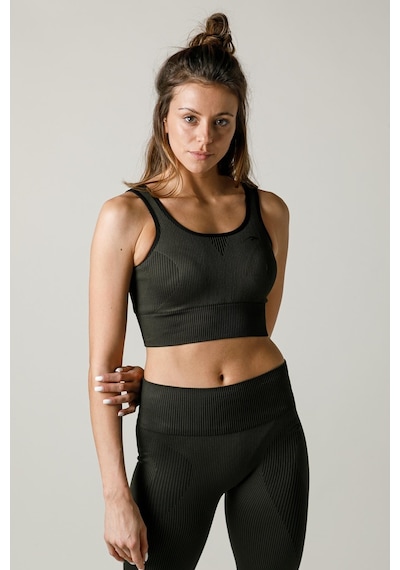 Maraton Active Slimfit Kadın Bisiklet Yaka Kolsuz Spor Haki Bra 813055-Haki