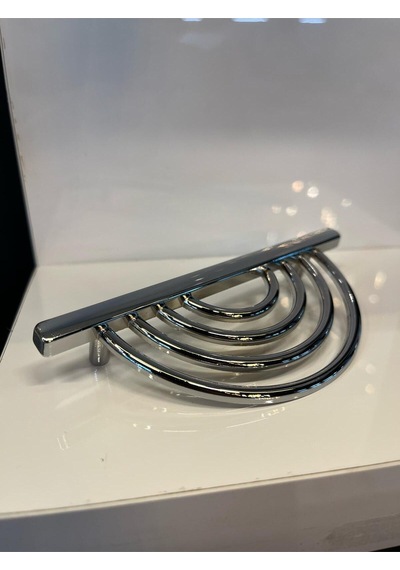 Yarım Lila Metal Kulp 96mm Krom Dolap Kapak Modern Çekmece Tv Ünite Mobilya Komidin Şifonyer Gümüş