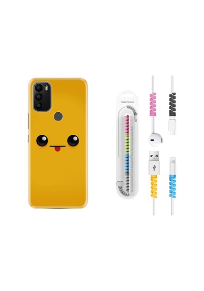 General Mobile Gm21 Plus Kılıf Kablo Koruyuculu Yellow Sweet 1817