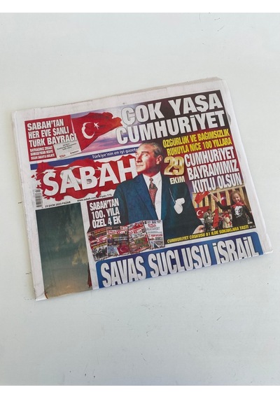 29 Ekim 2023 Sabah Gazetesi - Cumhuriyetin İlanı 100. Yıl Gazetesi  Teşhir Ürün