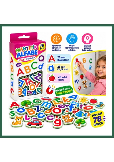 Bezos 2866 Manyetik Türkçe-ingilizce Alfabe Bzs01