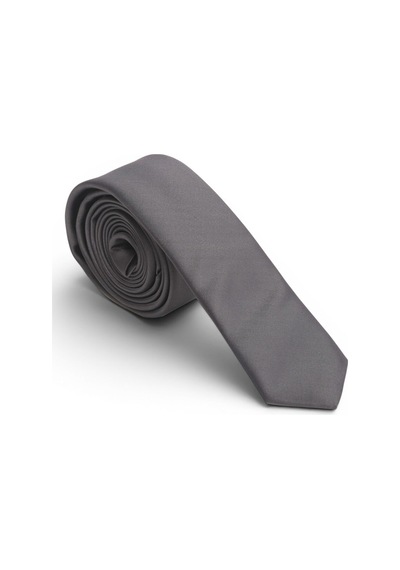Dwoy Erkek Koyu Gri Saten Kravat 4 Cm Klasik Düz-745