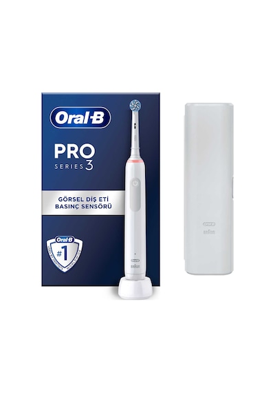 Oral-B Pro 3500 Elektrikli Beyaz Diş Fırçası + Seyahat Kabı