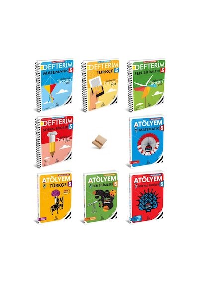 Arı 5. Sınıf Maarif Matematik Fen Türkçe Ve Sosyal Defterim + Atölyem 8li Set + Telefon Standı