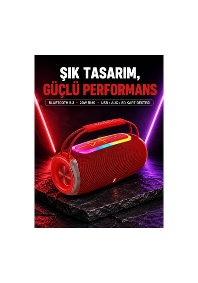 Astraltech Rgb Led Işıklı 20w Taşınabilir Bluetooth Hoparlör Ipx6 Suya Dayanıklı