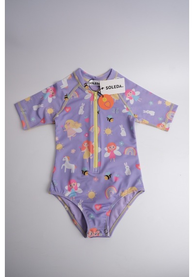Soleda Uv Korumalı Upf 50+ Bebek Çocuk Mayo Fairy Garden