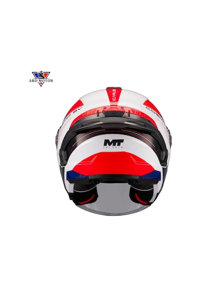 Mt Helmets Cosmo Sv Icarus A5 Parlak Güneş Vizörlü Kask Mavi - Beyaz - Kırmızı